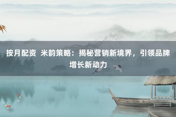 按月配资  米韵策略：揭秘营销新境界，引领品牌增长新动力