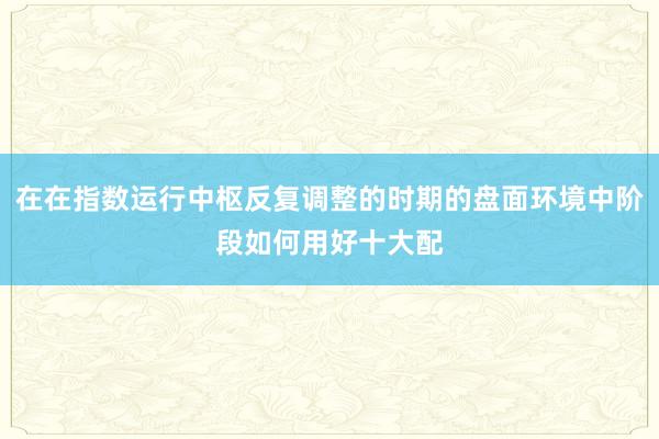 在在指数运行中枢反复调整的时期的盘面环境中阶段如何用好十大配