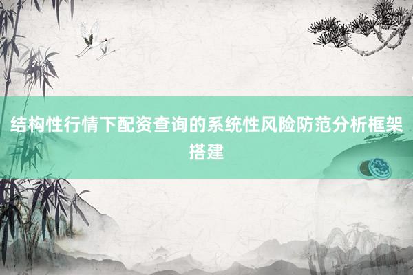 结构性行情下配资查询的系统性风险防范分析框架搭建