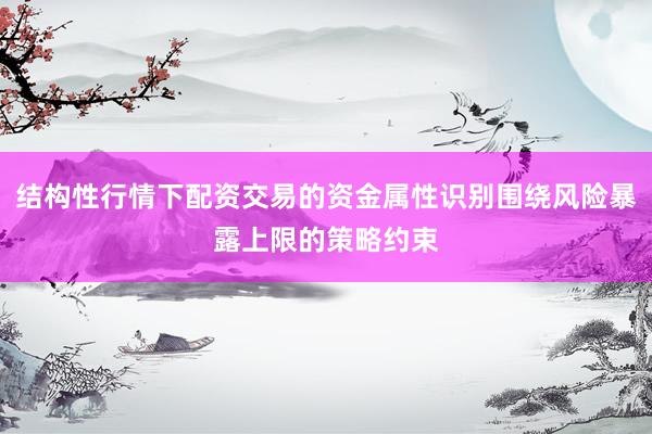 结构性行情下配资交易的资金属性识别围绕风险暴露上限的策略约束